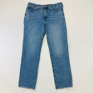 Madewell mid rise jeans Size 28inches Perfect Vintage raw hem medium wash denim